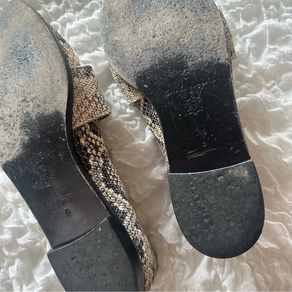 Loeffler Randall Snakeskin Leather Loafers Pointed Toe Flats 7.5 Designer - Picture 9 of 9